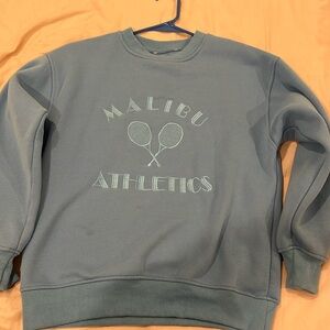 Light blue “malibu athletics” crew neck